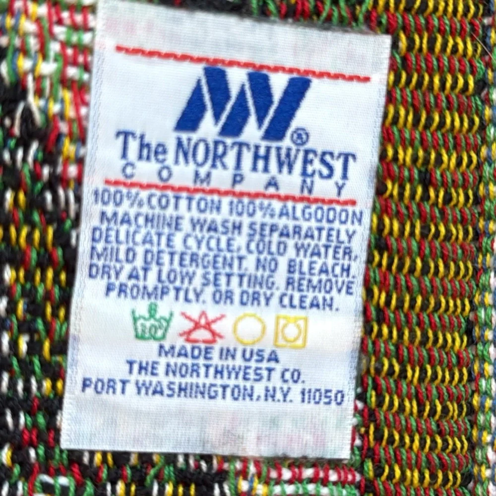 Vintage Northwest Company Winter Train Station Woven Tapestry Throw Blanket